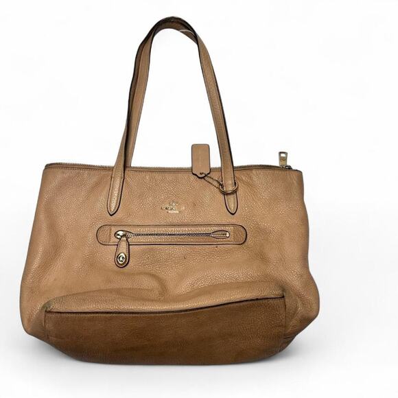 Coach Tan Leather Bag Gold Hardware - Picture 1 of 6
